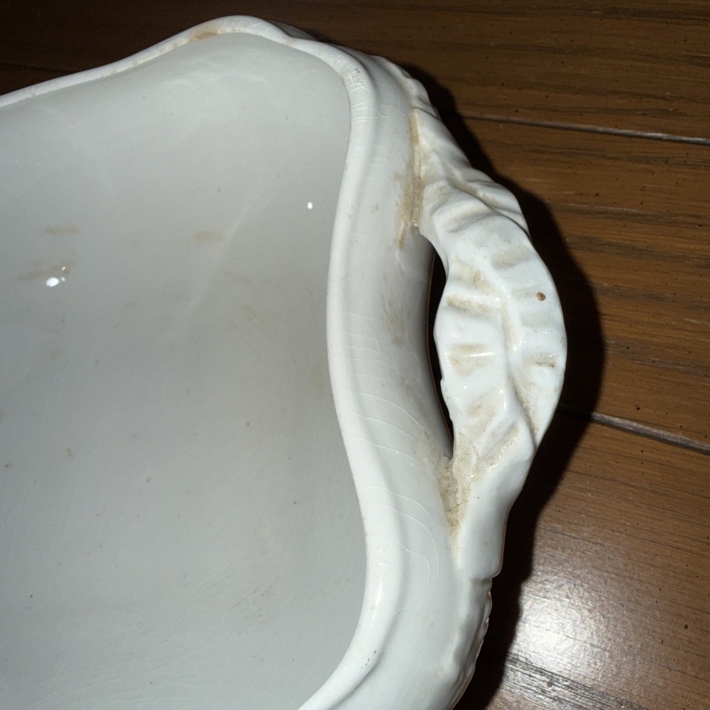 Turner's Tunstall England Antique Porcelain Tureen Blue White Vintage Server - Picture 4 of 14